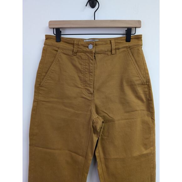 Everlane Cropped‎ Straight Regular Jeans Stretch Denim Contemporary Mustard 6 - Picture 4 of 7